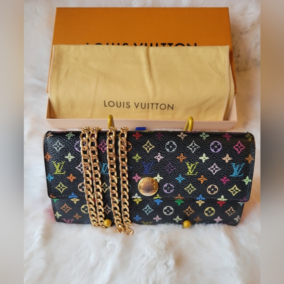 Louis Vuitton Multicolor Monogram Sarah Long Wallet Crossbody GUC++ - Picture 1 of 9
